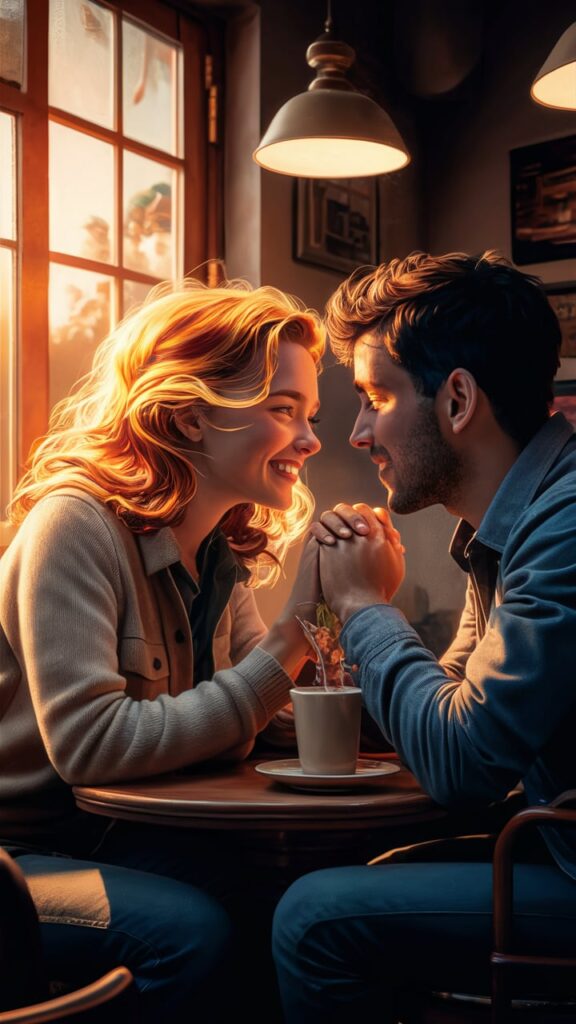 Una pareja celebrando su atracción simbolizando este poema de amor corto