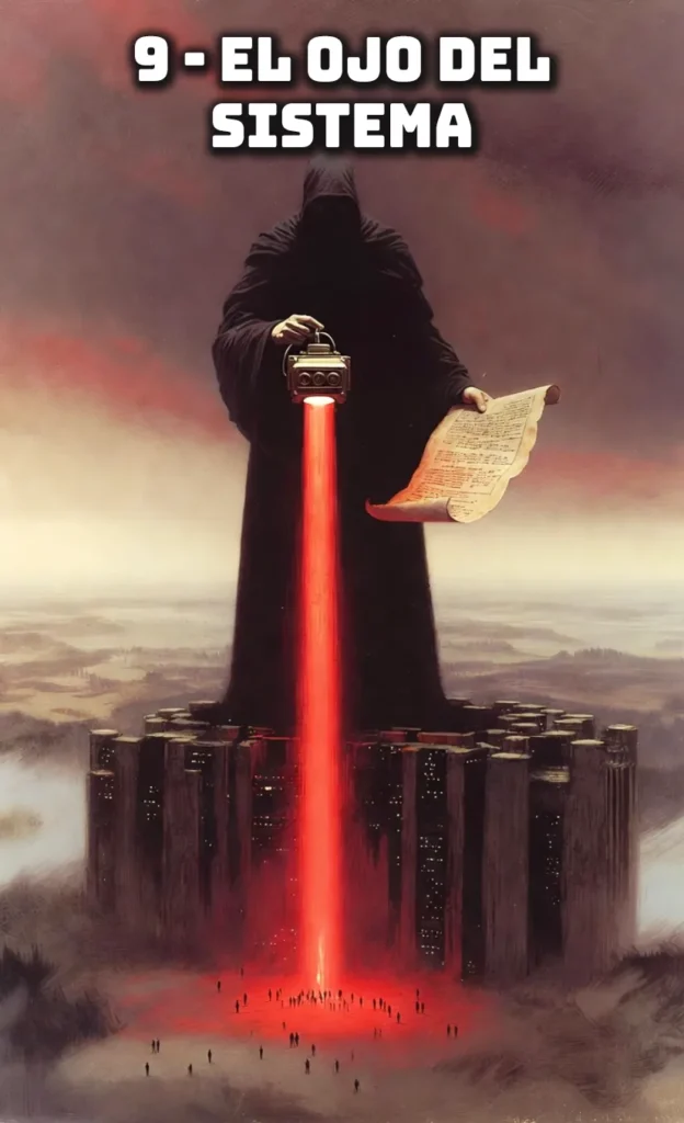 El Ojo del sistema - Carta de Arcanos de la Cosecha Roja - pérdida de libertad por la tecnología