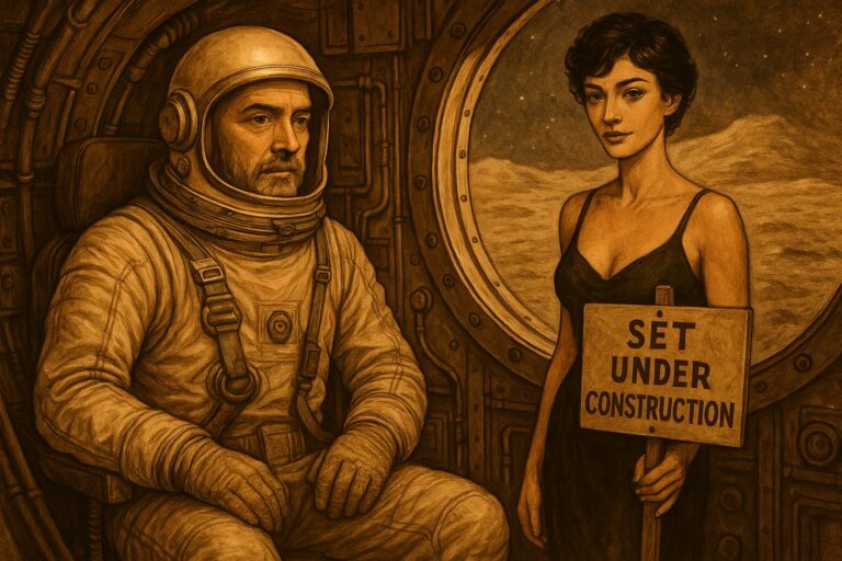 dogmatismo científico - Henry disfrazado de astronauta y Daria en el set de montaje del viaje a la luna