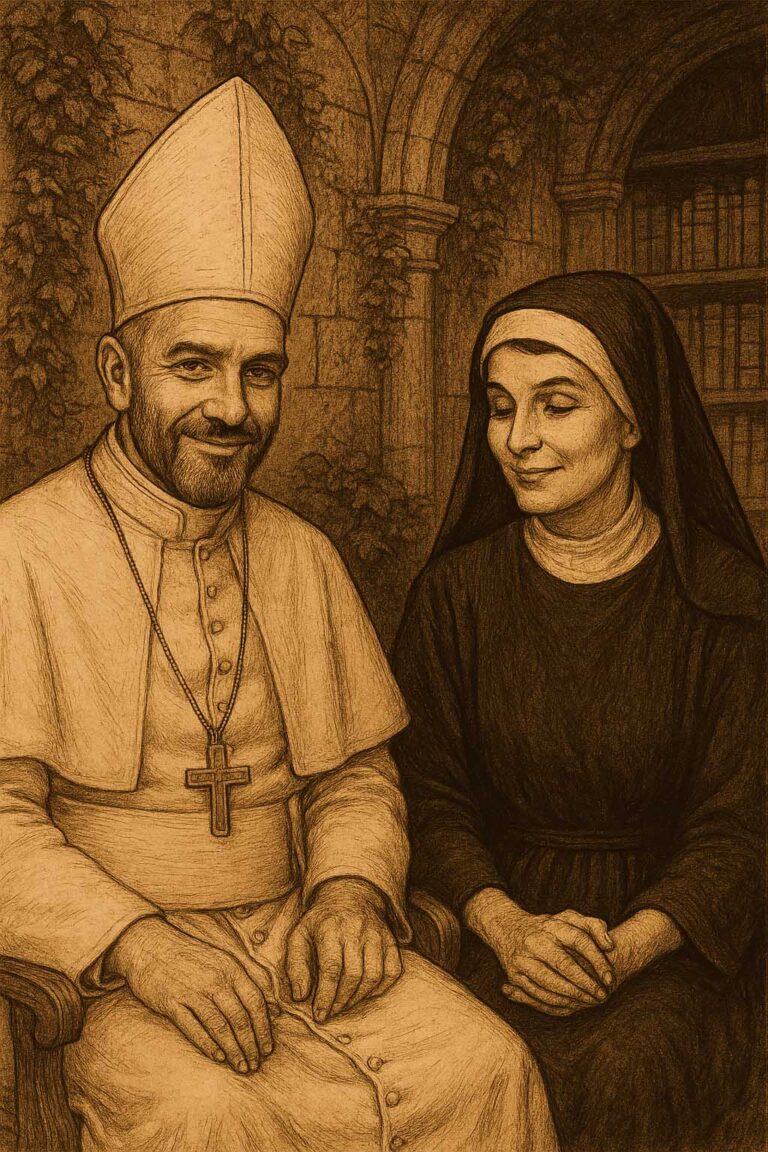 Ilustración conceptual sobre la caída de los títeres del poder global, como el Papa Francisco y Klaus Schwab. 2