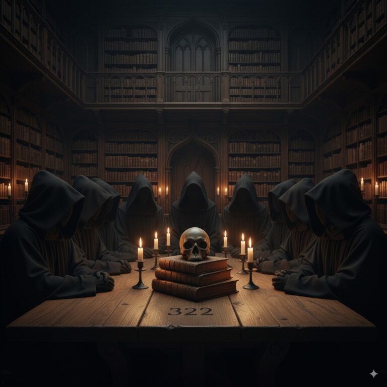 La sociedad secreta Skull and Bones - Ilustracion alegórica