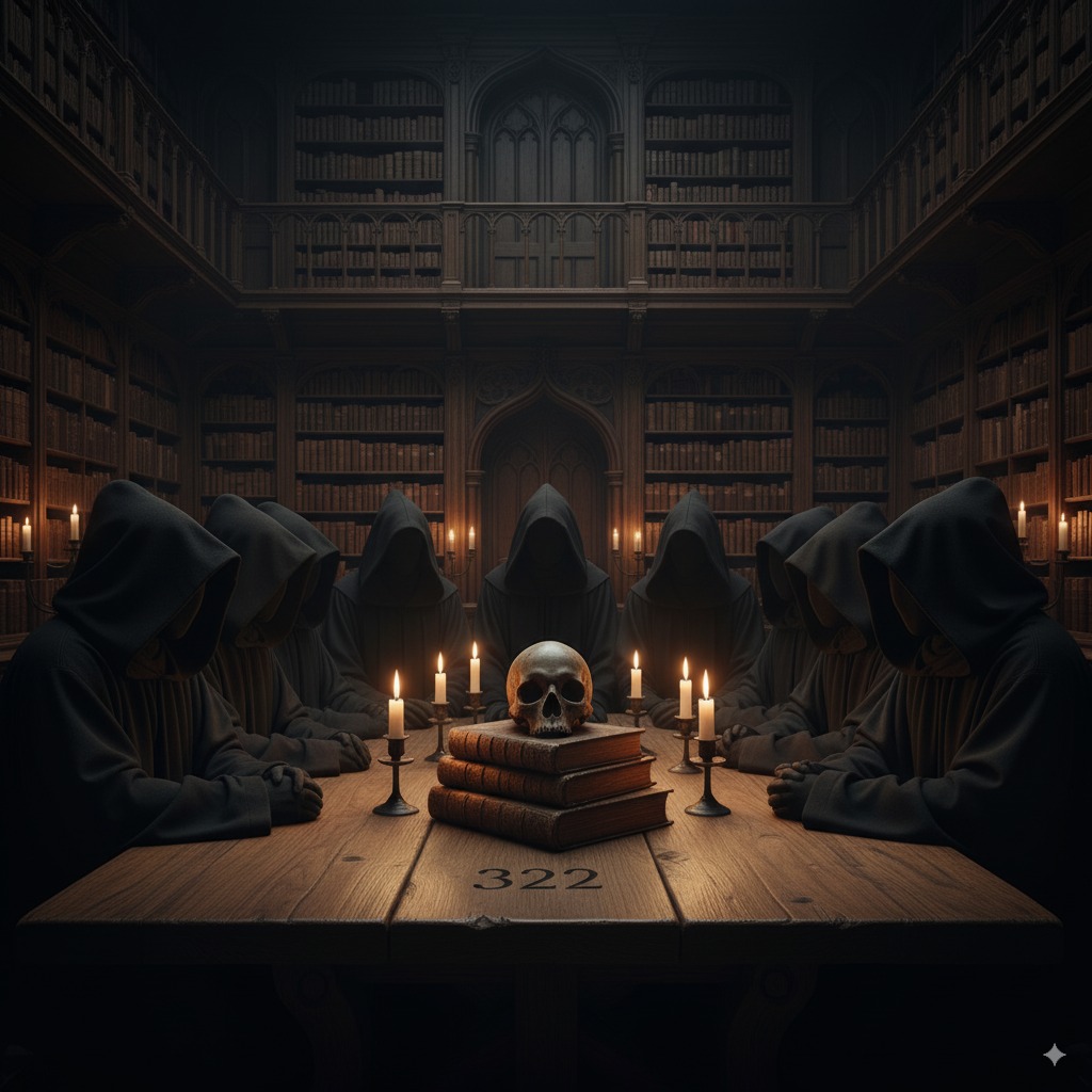La sociedad secreta Skull and Bones - Ilustracion alegórica