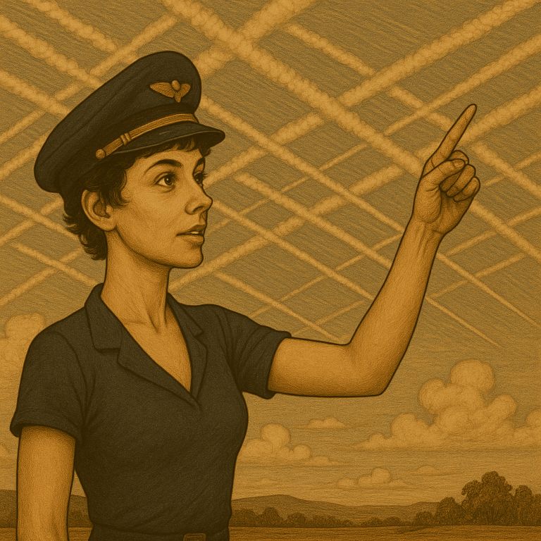 qué son los chemtrails - ilustración de Daria señalandolos