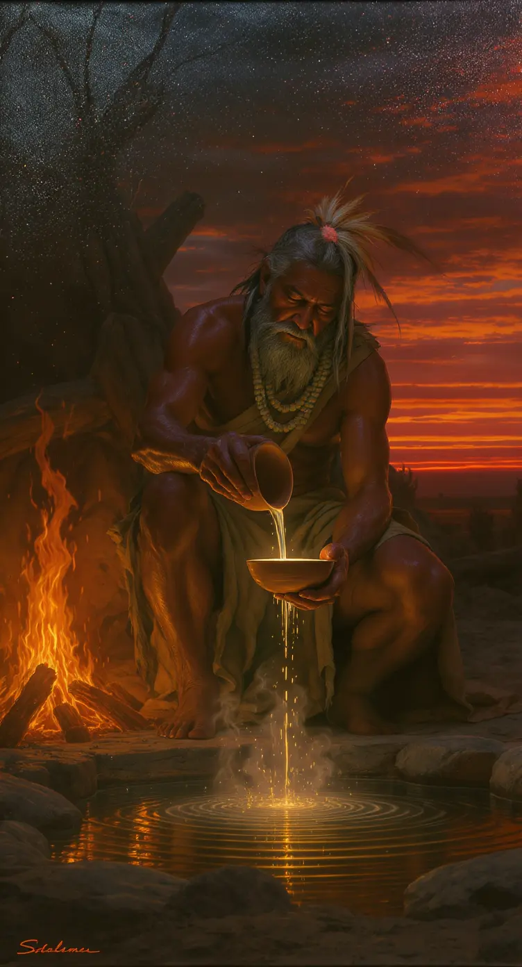 Significado La Templanza - Chaman trabajando con cuencos