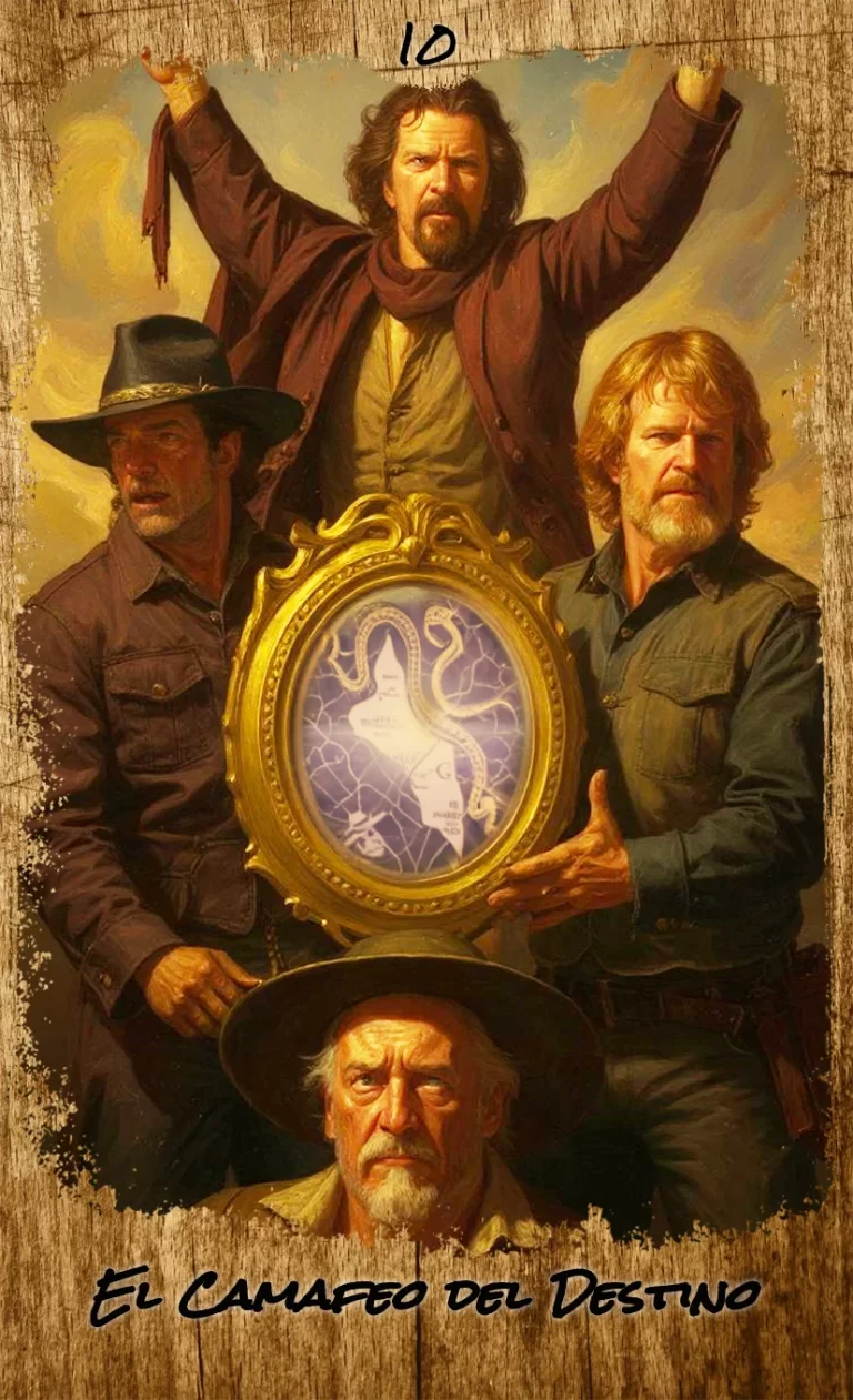 Descubre el significado Rueda de la Fortuna en el tarot. Exploramos el destino, los ciclos y el karma a través de "El Camafeo del Destino" del Tarot de las Dos Balas.