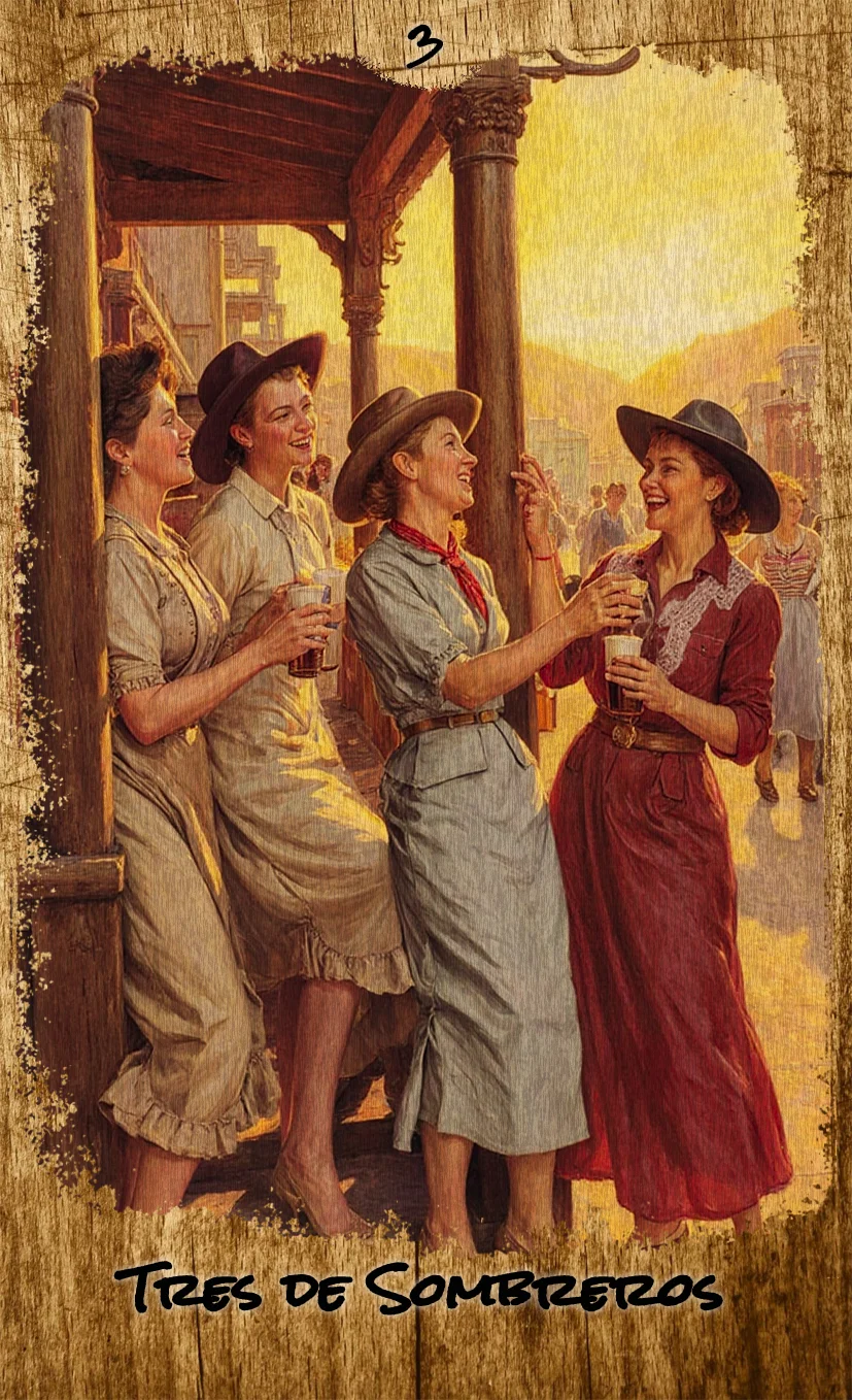 El significado Tres de Copas te invita a conectar con tu tribu. Carta del mazo del tarot de las dos balas.