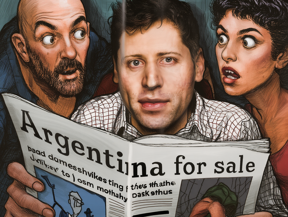 Inteligencia Artificial Corporativa - Caricatura de Sam Altman