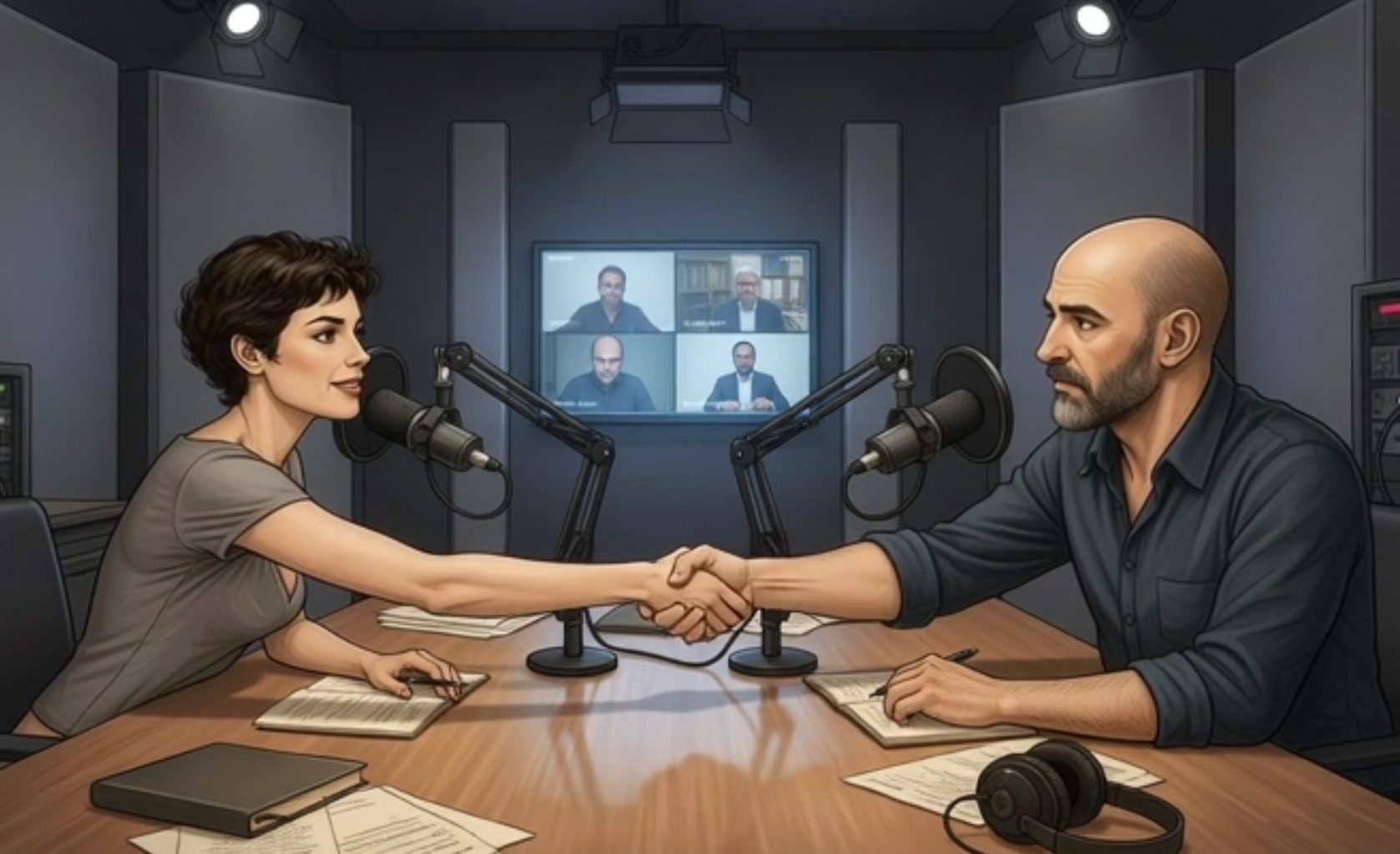 Teoría de la gravedad - Henry y Daria se saludan