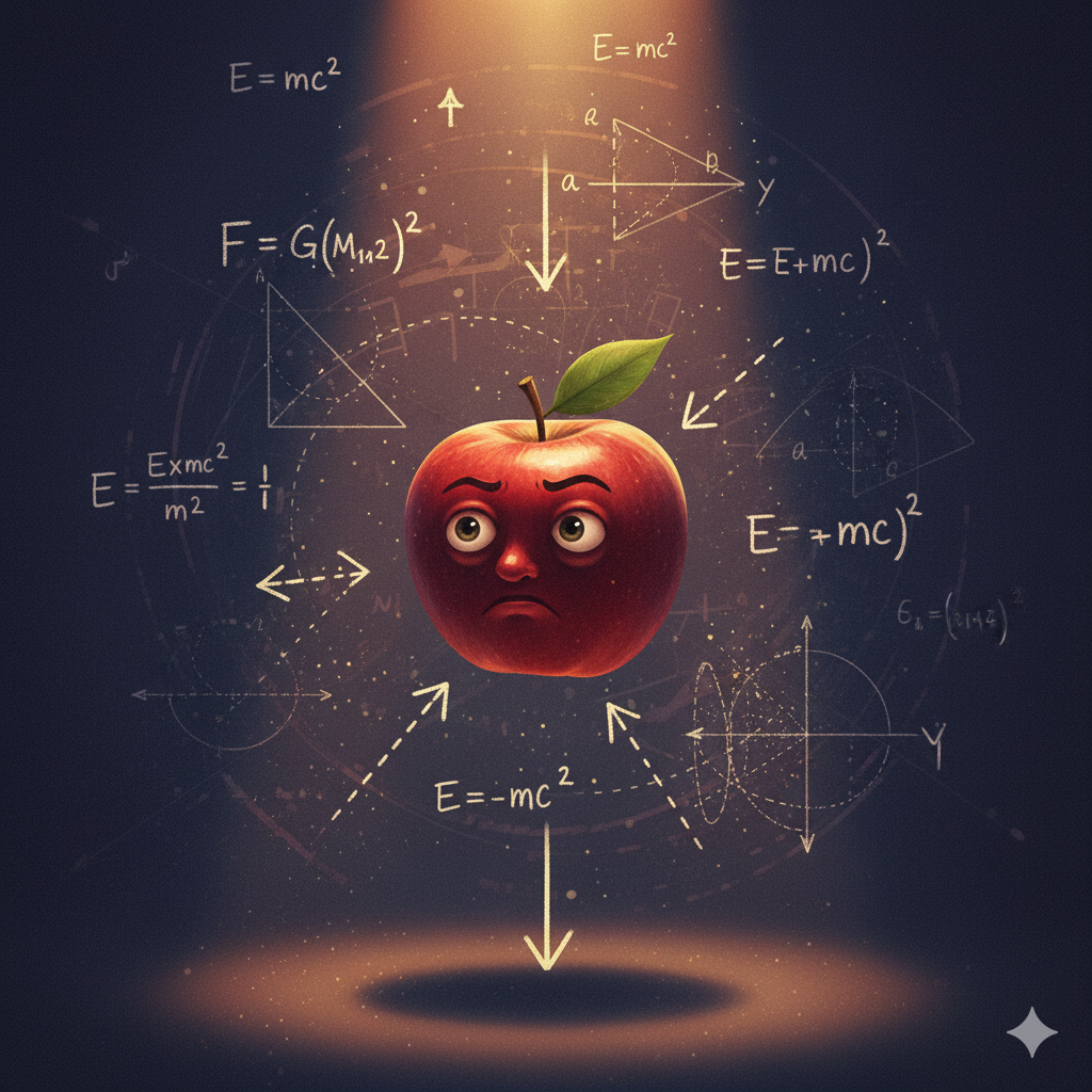 teoría de la gravedad - manzana confundida