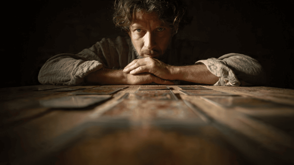 persona reflexionando durante una sesión de análisis simbólico