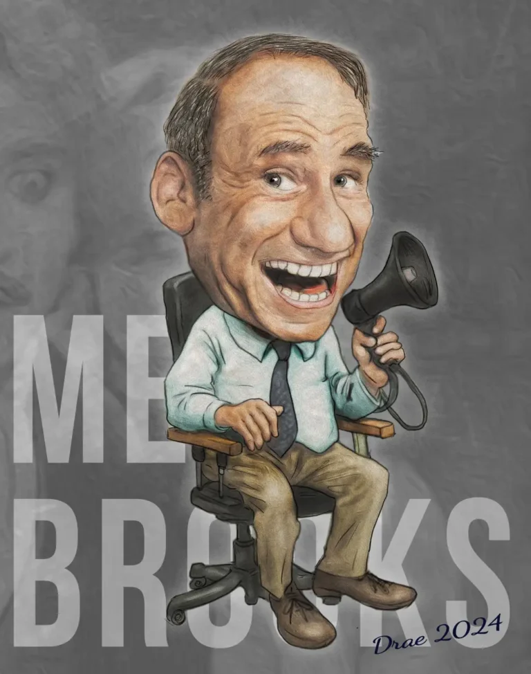 100 años de Mel Brooks: mi ranking de carcajadas esenciales - caricatura de Mel Brooks por Henry Drae