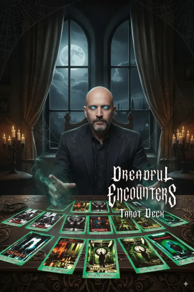 Mazo de tarot Dreadful Encounters basado en películas de terror clásicas y simbología.