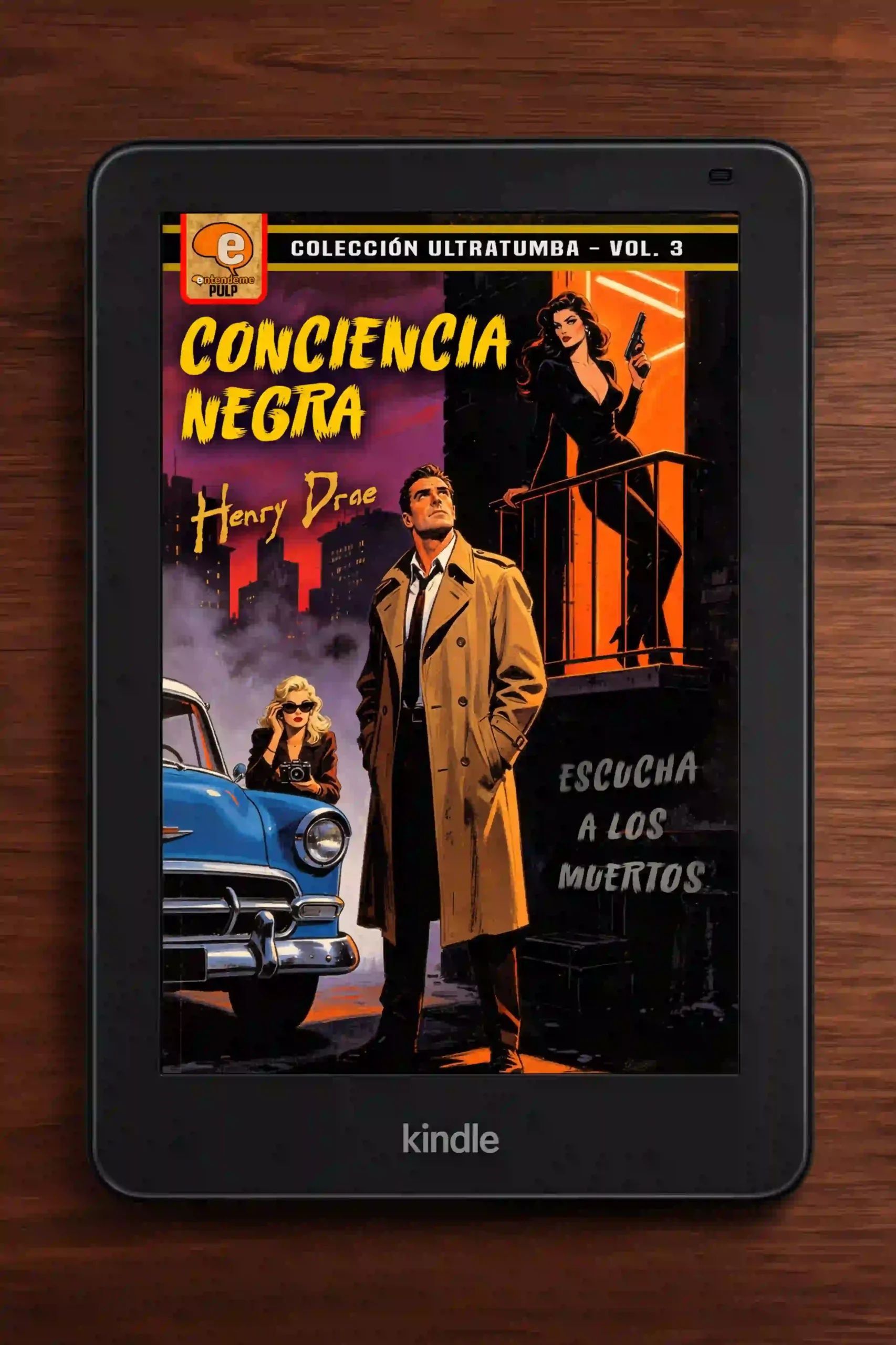 Conciencia Negra - novela pulp noir cover mokup