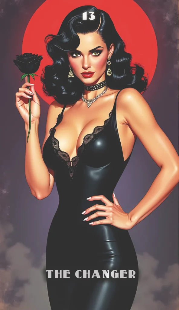 Cartas del mazo Mystic Metropolis Noir como The Changer, conectando el tarot con la estética de Spider-Noir con Nicolas Cage.