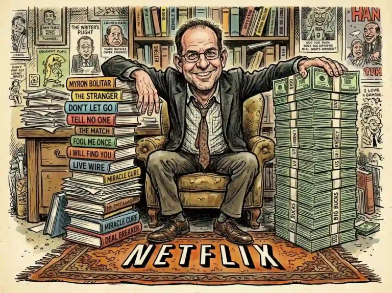 ¿Por qué Harlan Coben es tan exitoso? El escritor disfrutando de su trono - caricatura