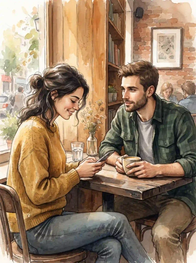 por qué repetimos patrones en el amor - pareja recién formada tomando un cafe.