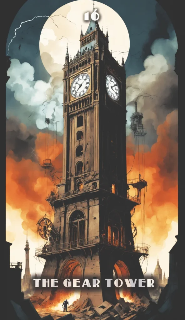 La torre - Cómo leer el tarot - Mazo Mystic Metropolis Noir