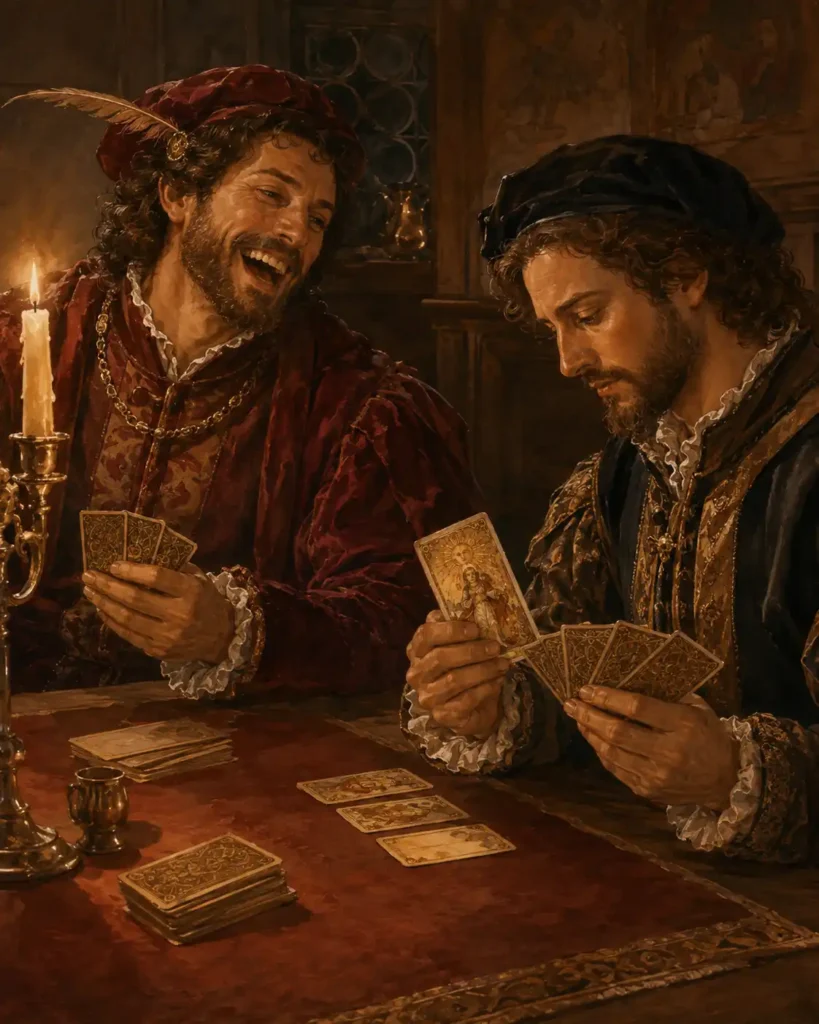 cartas perdidas en el tarot visconti sforza - Dos jugadores en sus orígenes