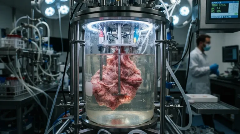 Monopolio del alimento - El Biorreactor: Una mirada clínica a la producción de carne sintética.