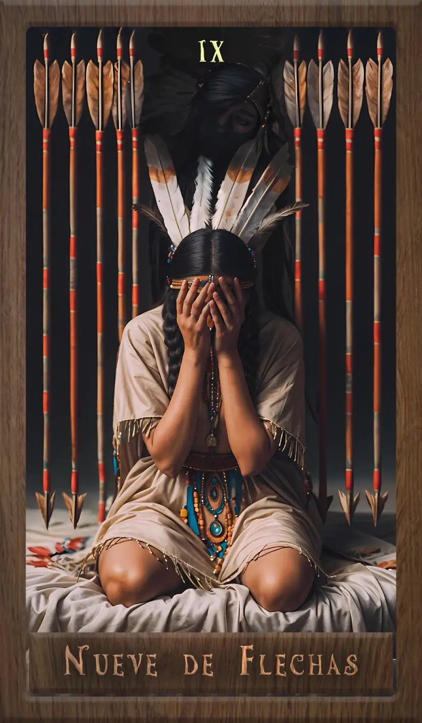 Wakan Tarot: Nueve de Flechas