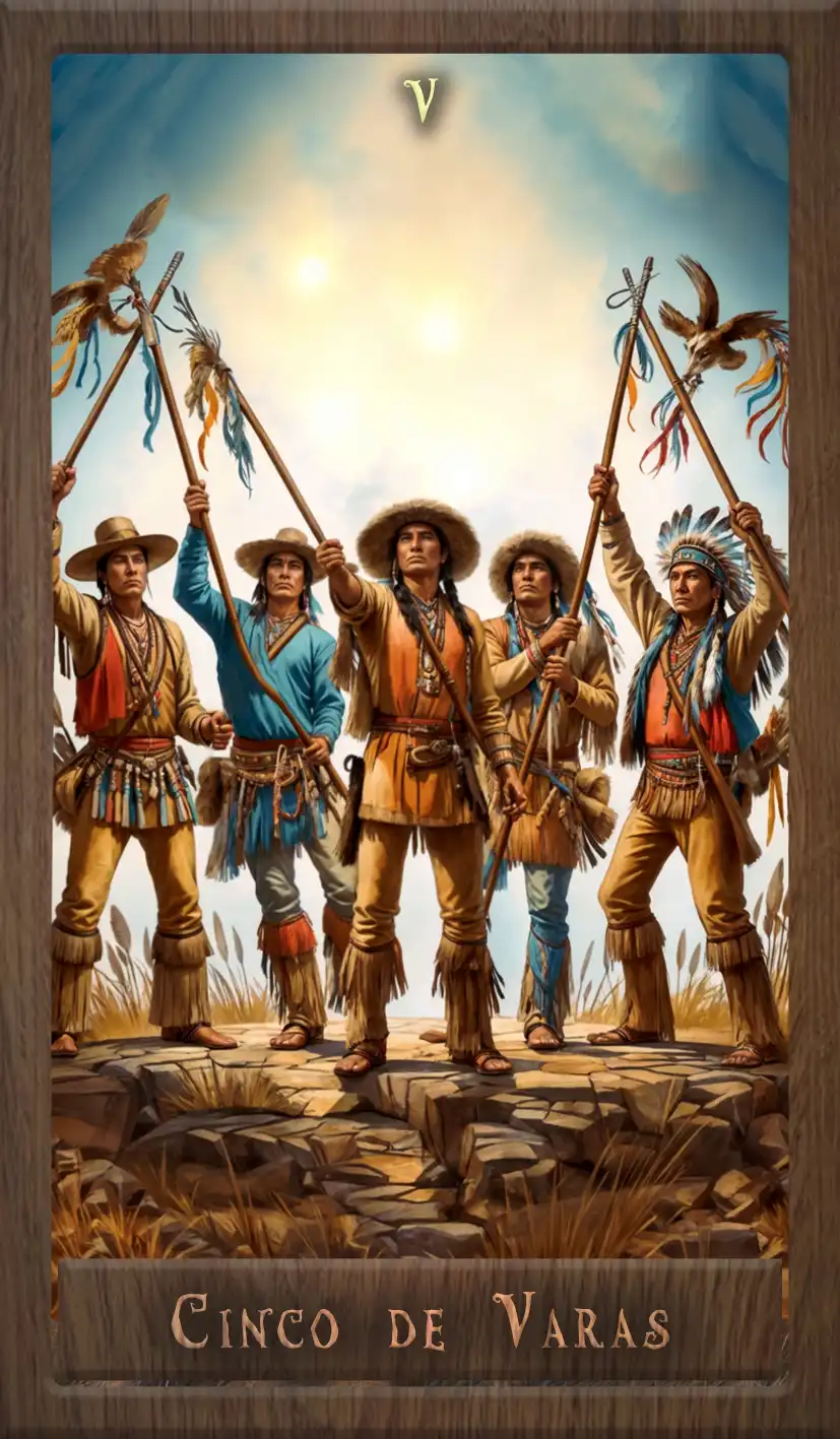 Wakan Tarot: Cinco de Varas