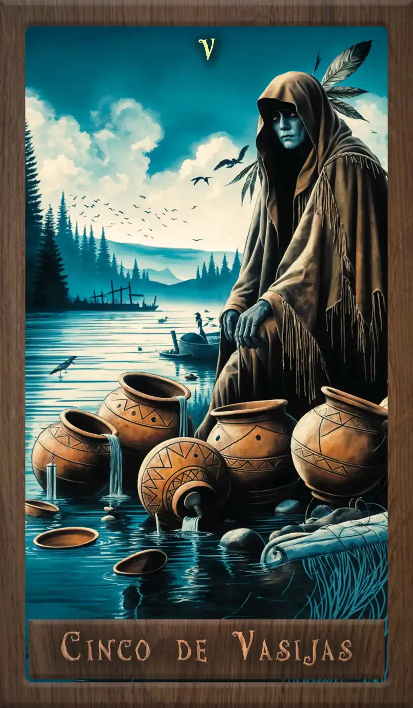 Wakan Tarot: Cinco de Vasijas