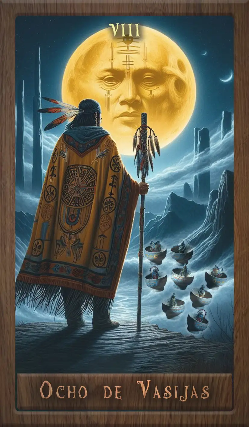 Wakan Tarot: Ocho de Vasijas